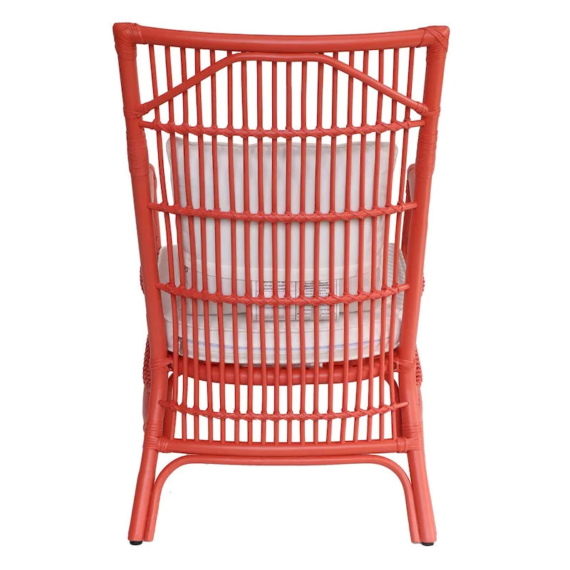 Fauteuil rembourré à lattes en rotin gris-brun – 1 place