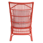 Fauteuil rembourré à lattes en rotin gris-brun – 1 place