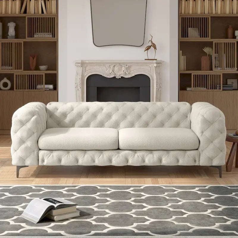 Canapé Chesterfield 3 places en velours capitonné – Plusieurs coloris disponibles