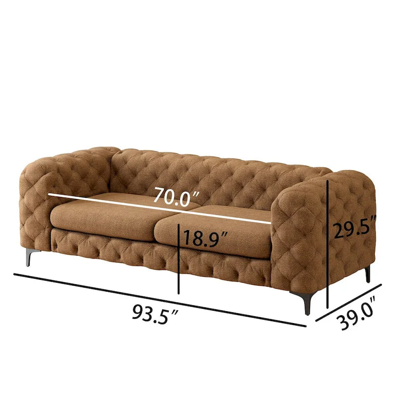 Canapé Chesterfield 3 places en velours capitonné – Plusieurs coloris disponibles