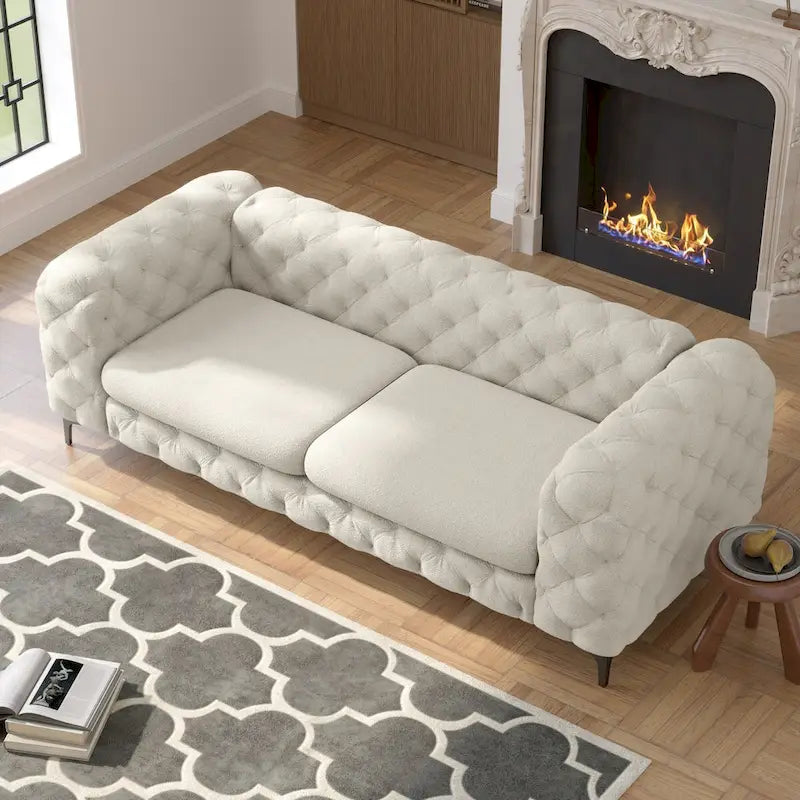 Canapé Chesterfield 3 places en velours capitonné – Plusieurs coloris disponibles