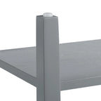 Table d'appoint étroite grise/blanche avec station de charge intégrée, tiroir et étagères