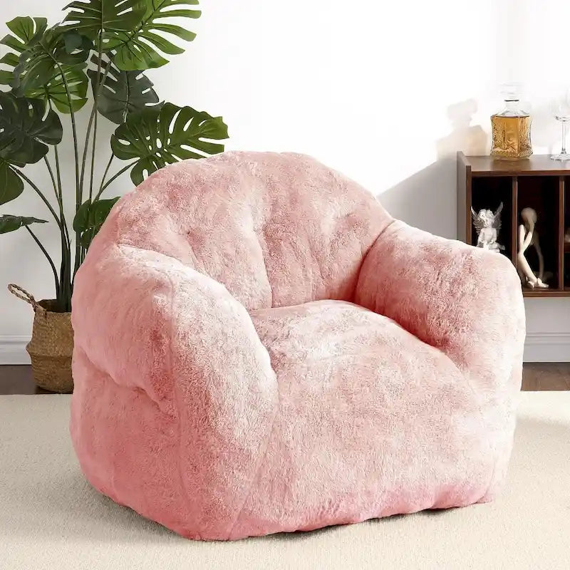 Fauteuil poire en mousse à mémoire de forme et fausse fourrure – 1 place, plusieurs coloris