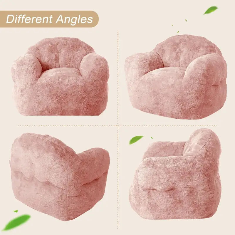 Fauteuil poire en mousse à mémoire de forme et fausse fourrure – 1 place, plusieurs coloris