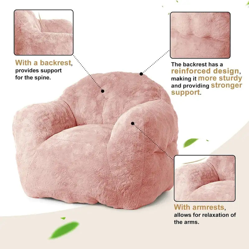 Fauteuil poire en mousse à mémoire de forme et fausse fourrure – 1 place, plusieurs coloris