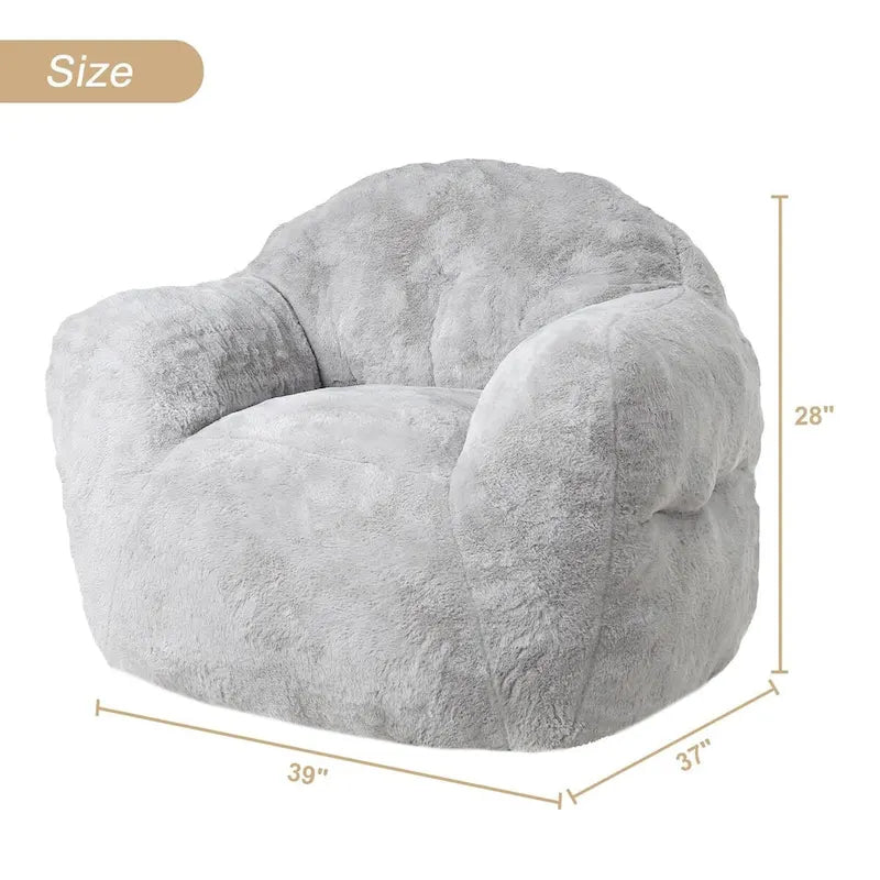 Fauteuil poire en mousse à mémoire de forme et fausse fourrure – 1 place, plusieurs coloris