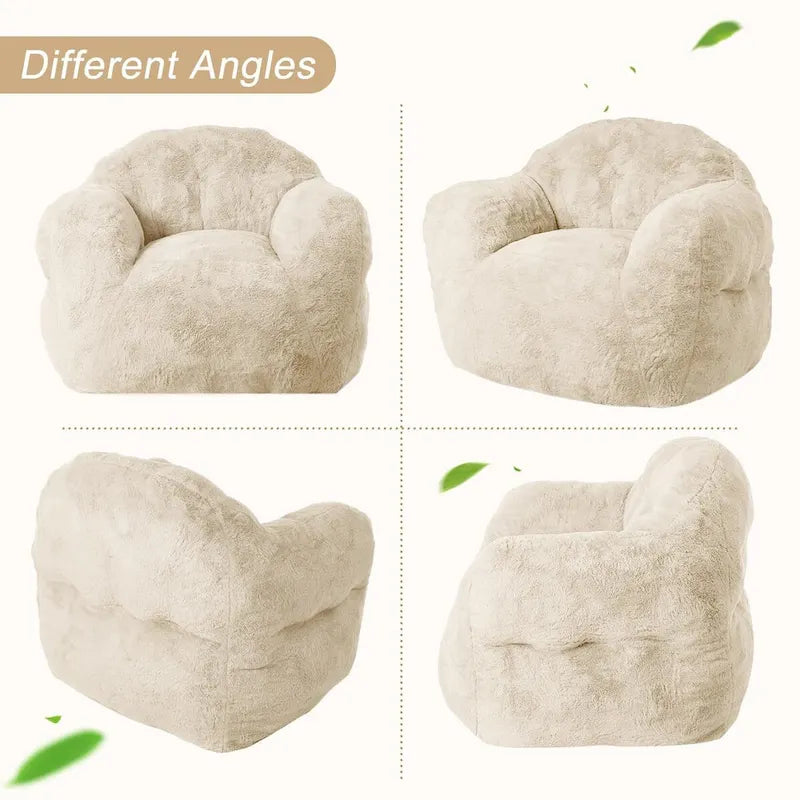 Fauteuil poire en mousse à mémoire de forme et fausse fourrure – 1 place, plusieurs coloris