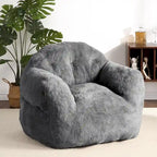 Fauteuil poire en mousse à mémoire de forme et fausse fourrure – 1 place, plusieurs coloris