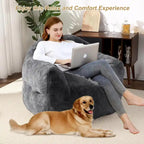 Fauteuil poire en mousse à mémoire de forme et fausse fourrure – 1 place, plusieurs coloris