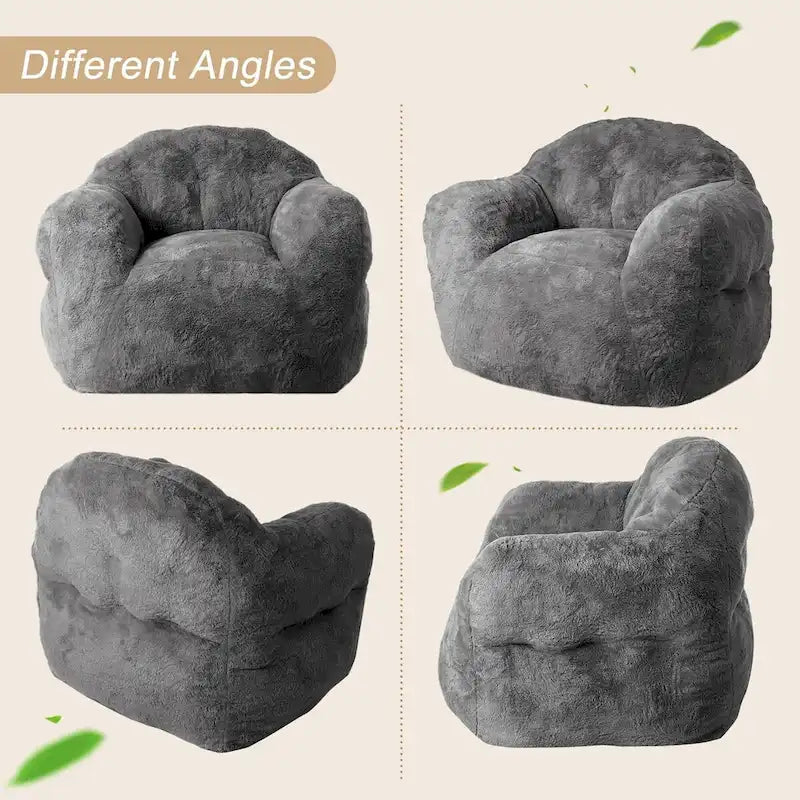 Fauteuil poire en mousse à mémoire de forme et fausse fourrure – 1 place, plusieurs coloris