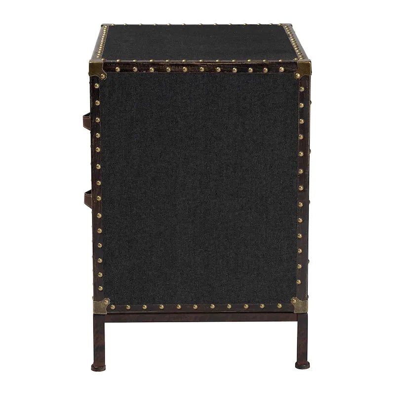 Table d'appoint en toile blanc antique vintage avec 2 tiroirs