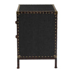 Table d'appoint en toile blanc antique vintage avec 2 tiroirs