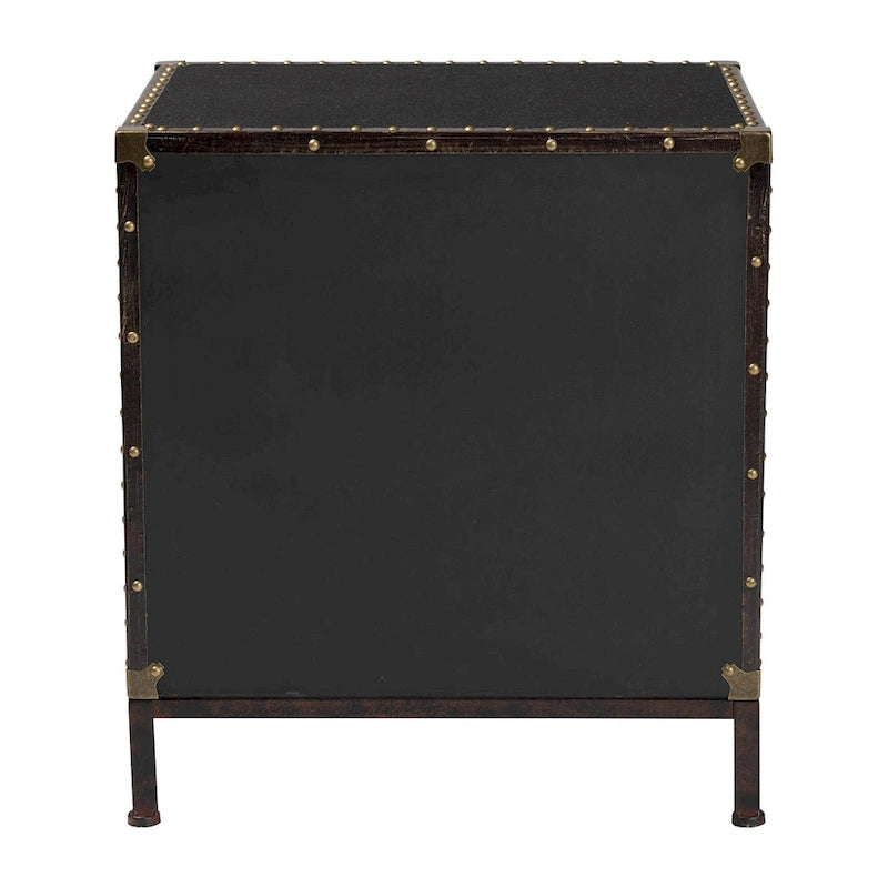 Table d'appoint en toile blanc antique vintage avec 2 tiroirs