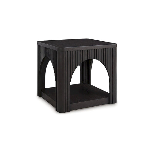 Table d'appoint avec arc et treillis noir français-finnois et étagère ouverte