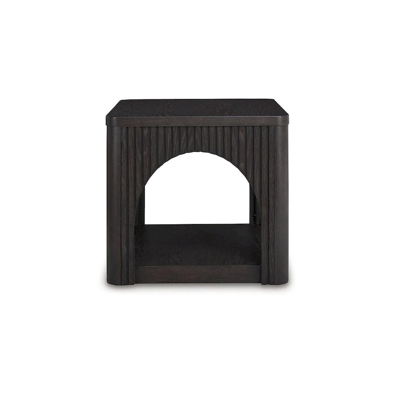 Table d'appoint avec arc et treillis noir français-finnois et étagère ouverte