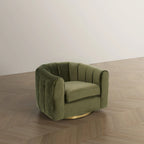 Fauteuil d'appoint pivotant en velours – Style mi-century, plusieurs coloris
