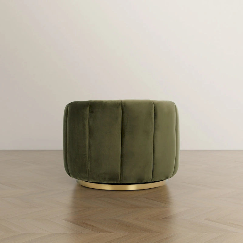Fauteuil d'appoint pivotant en velours – Style mi-century, plusieurs coloris