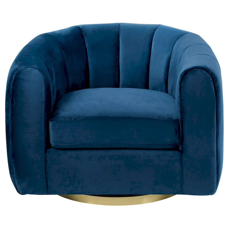 Fauteuil d'appoint pivotant en velours – Style mi-century, plusieurs coloris