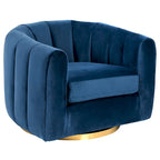Fauteuil d'appoint pivotant en velours – Style mi-century, plusieurs coloris
