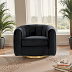 Fauteuil d'appoint pivotant en velours – Style mi-century, plusieurs coloris