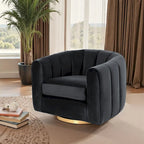 Fauteuil d'appoint pivotant en velours – Style mi-century, plusieurs coloris