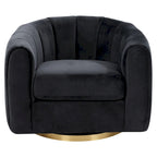 Fauteuil d'appoint pivotant en velours – Style mi-century, plusieurs coloris