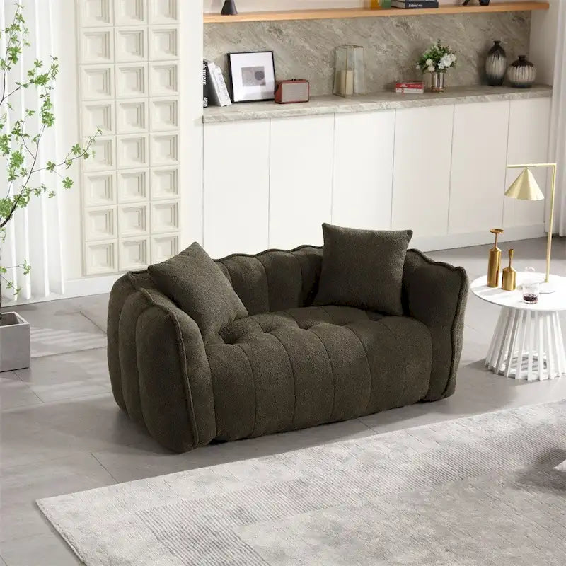 Pouf Poire en Chenille avec Accoudoirs – 1 place, Plusieurs Couleurs