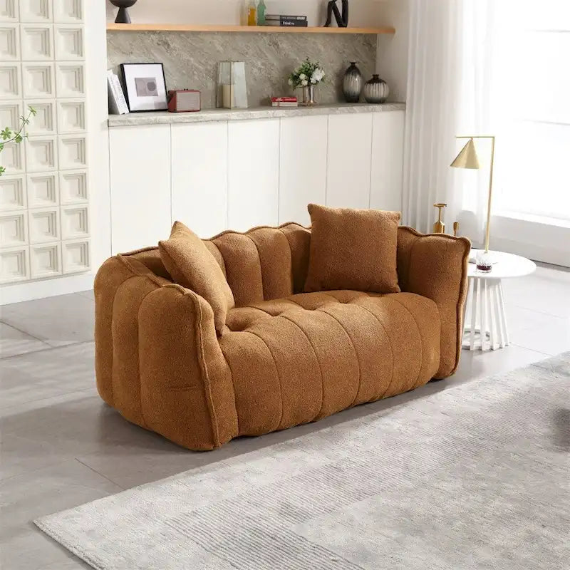 Pouf Poire en Chenille avec Accoudoirs – 1 place, Plusieurs Couleurs