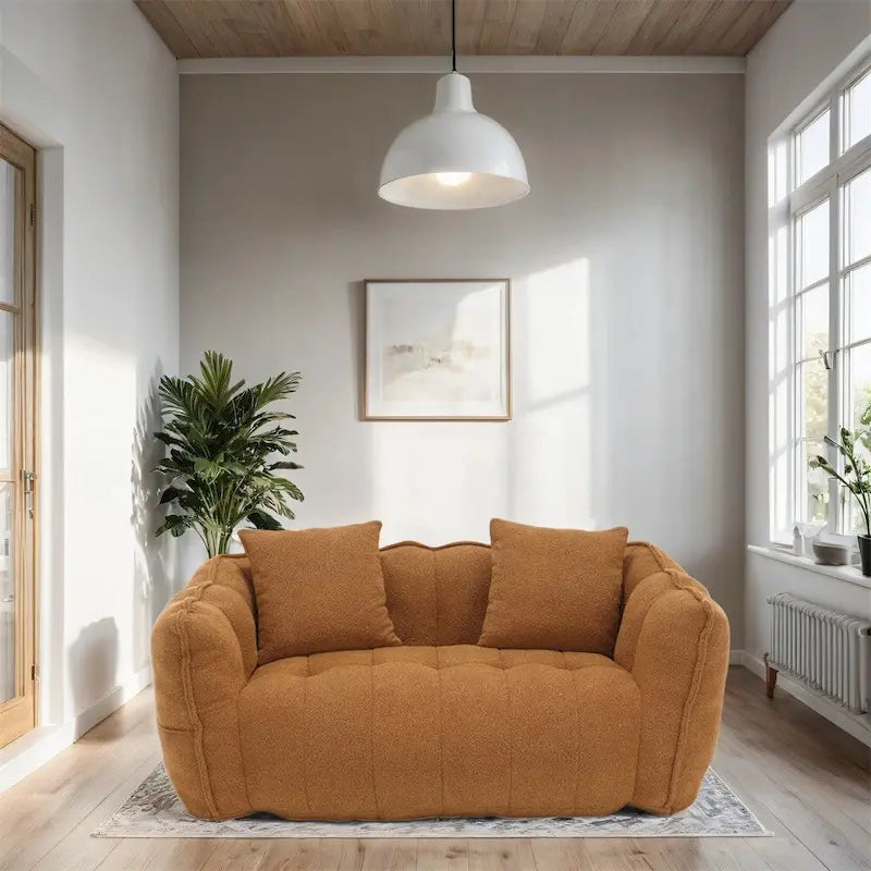 Pouf Poire en Chenille avec Accoudoirs – 1 place, Plusieurs Couleurs
