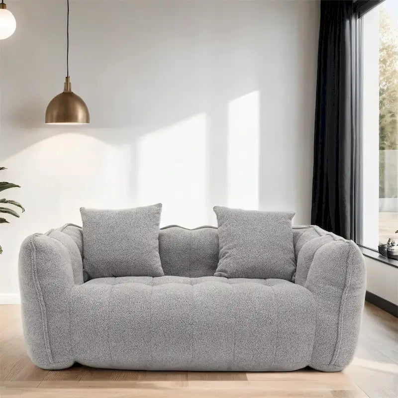 Pouf Poire en Chenille avec Accoudoirs – 1 place, Plusieurs Couleurs