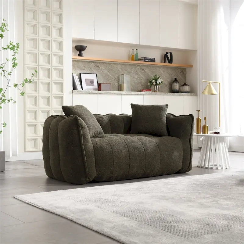 Pouf Poire en Chenille avec Accoudoirs – 1 place, Plusieurs Couleurs