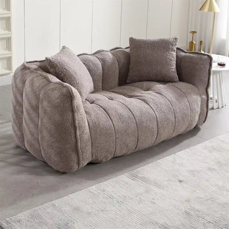 Pouf Poire en Chenille avec Accoudoirs – 1 place, Plusieurs Couleurs