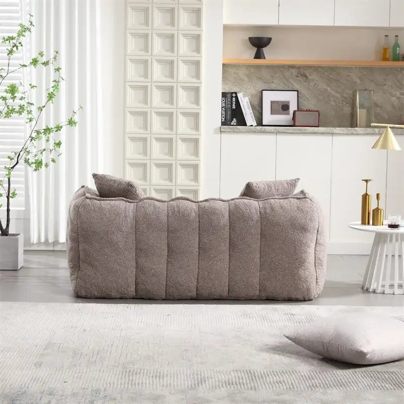 Pouf Poire en Chenille avec Accoudoirs – 1 place, Plusieurs Couleurs