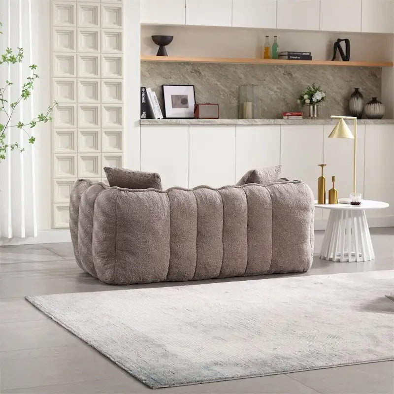 Pouf Poire en Chenille avec Accoudoirs – 1 place, Plusieurs Couleurs