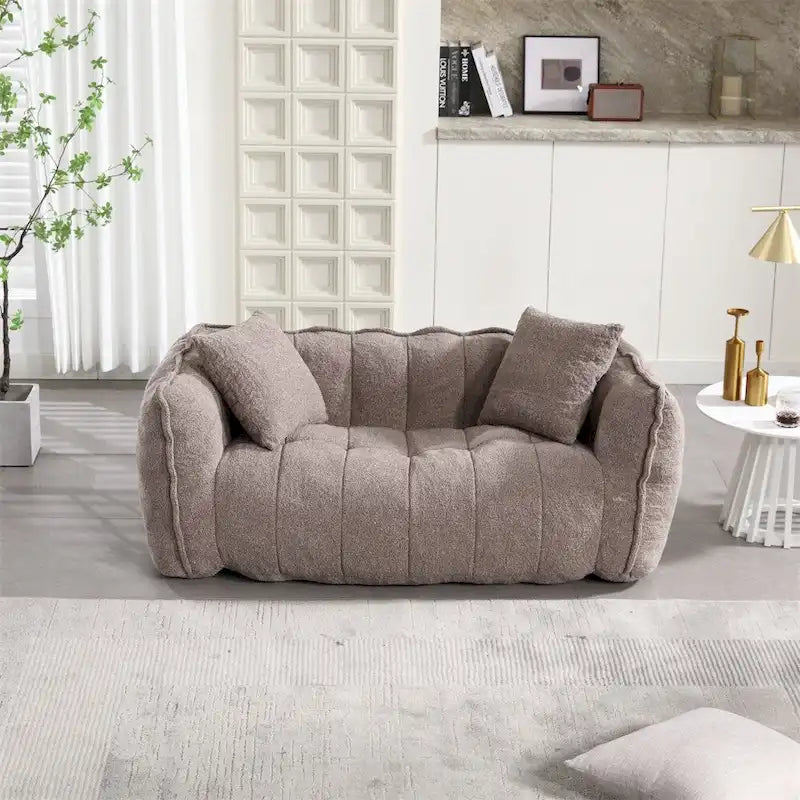 Pouf Poire en Chenille avec Accoudoirs – 1 place, Plusieurs Couleurs