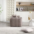 Pouf Poire en Chenille avec Accoudoirs – 1 place, Plusieurs Couleurs
