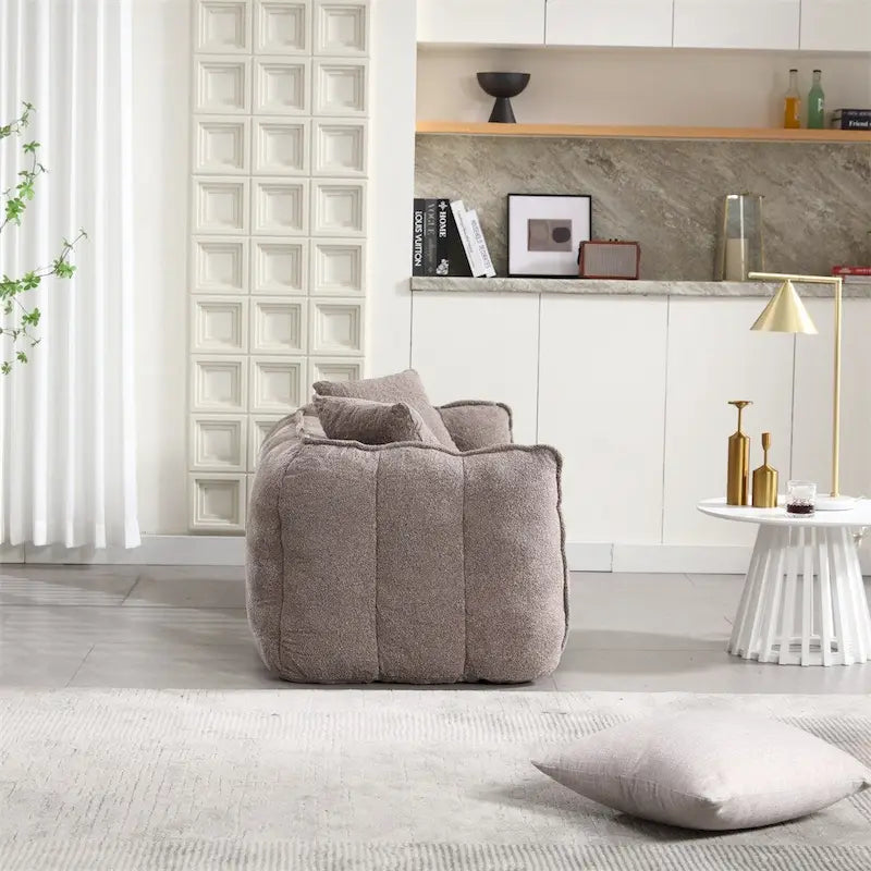 Pouf Poire en Chenille avec Accoudoirs – 1 place, Plusieurs Couleurs