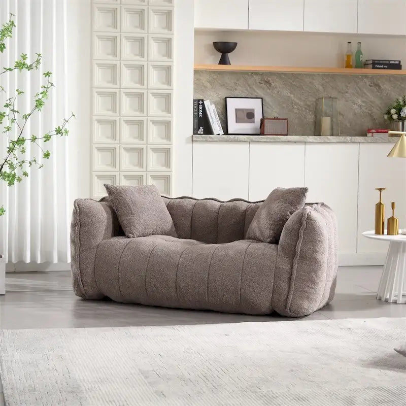 Pouf Poire en Chenille avec Accoudoirs – 1 place, Plusieurs Couleurs