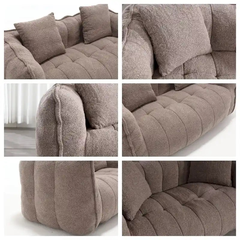 Pouf Poire en Chenille avec Accoudoirs – 1 place, Plusieurs Couleurs