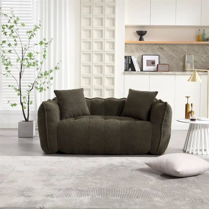 Pouf Poire en Chenille avec Accoudoirs – 1 place, Plusieurs Couleurs