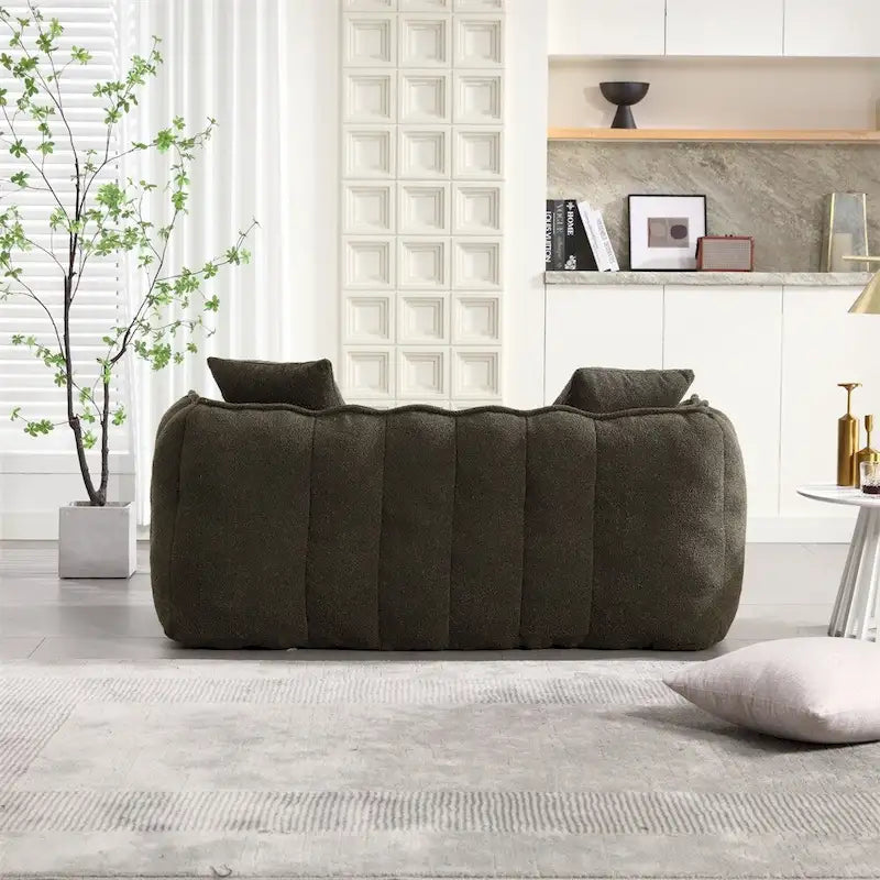 Pouf Poire en Chenille avec Accoudoirs – 1 place, Plusieurs Couleurs