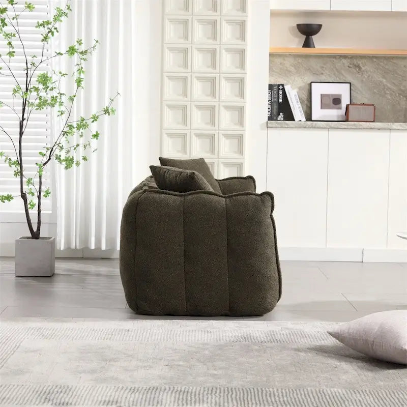 Pouf Poire en Chenille avec Accoudoirs – 1 place, Plusieurs Couleurs