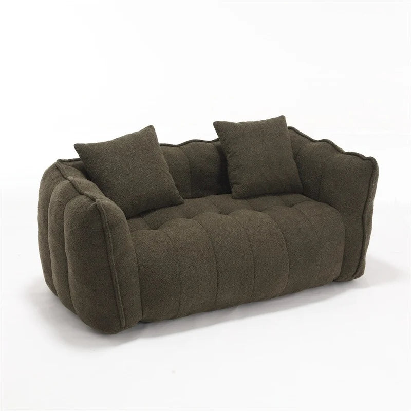 Pouf Poire en Chenille avec Accoudoirs – 1 place, Plusieurs Couleurs