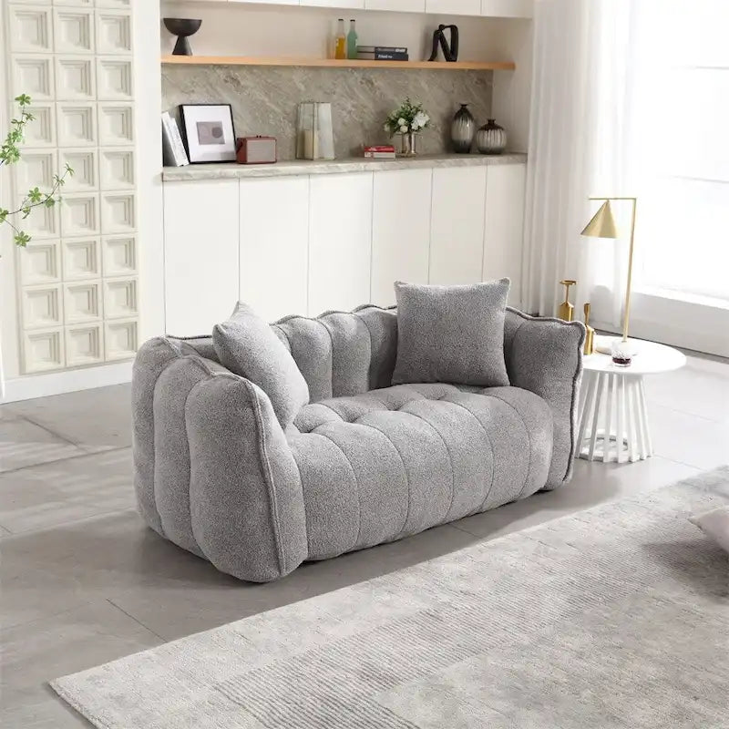 Pouf Poire en Chenille avec Accoudoirs – 1 place, Plusieurs Couleurs