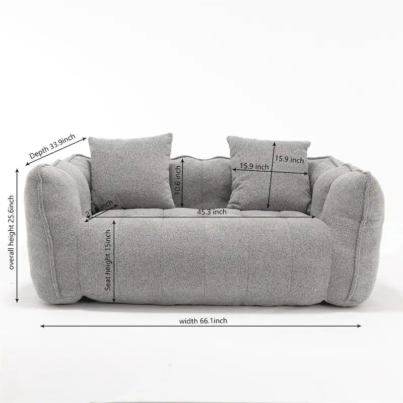 Pouf Poire en Chenille avec Accoudoirs – 1 place, Plusieurs Couleurs