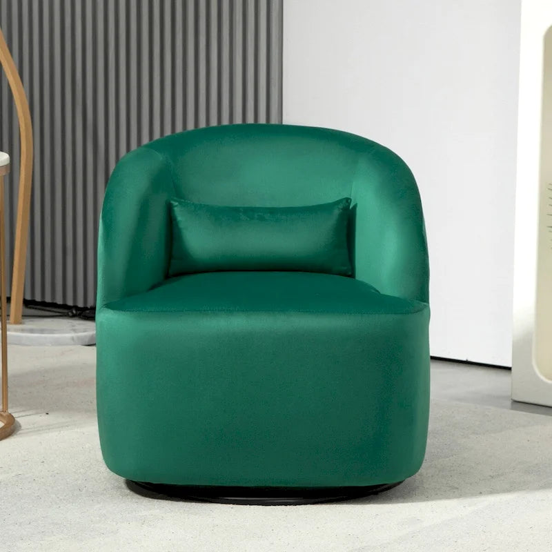 Fauteuil d'appoint pivotant à 360° en velours – 1 place, plusieurs coloris