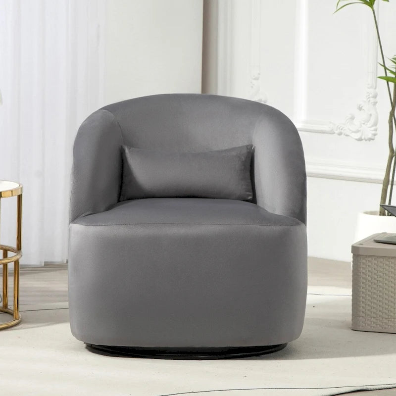 Fauteuil d'appoint pivotant à 360° en velours – 1 place, plusieurs coloris