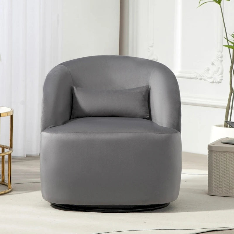 Fauteuil d'appoint pivotant à 360° en velours – 1 place, plusieurs coloris