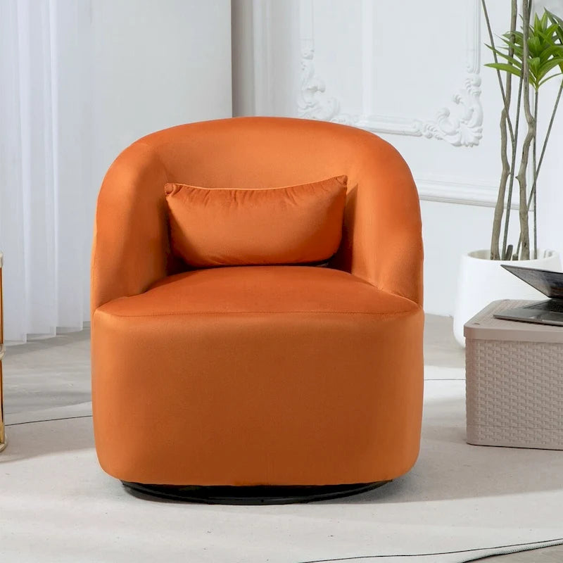 Fauteuil d'appoint pivotant à 360° en velours – 1 place, plusieurs coloris