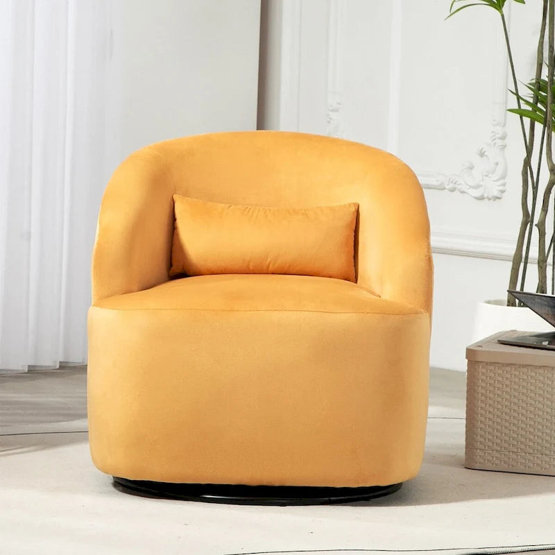 Fauteuil d'appoint pivotant à 360° en velours – 1 place, plusieurs coloris